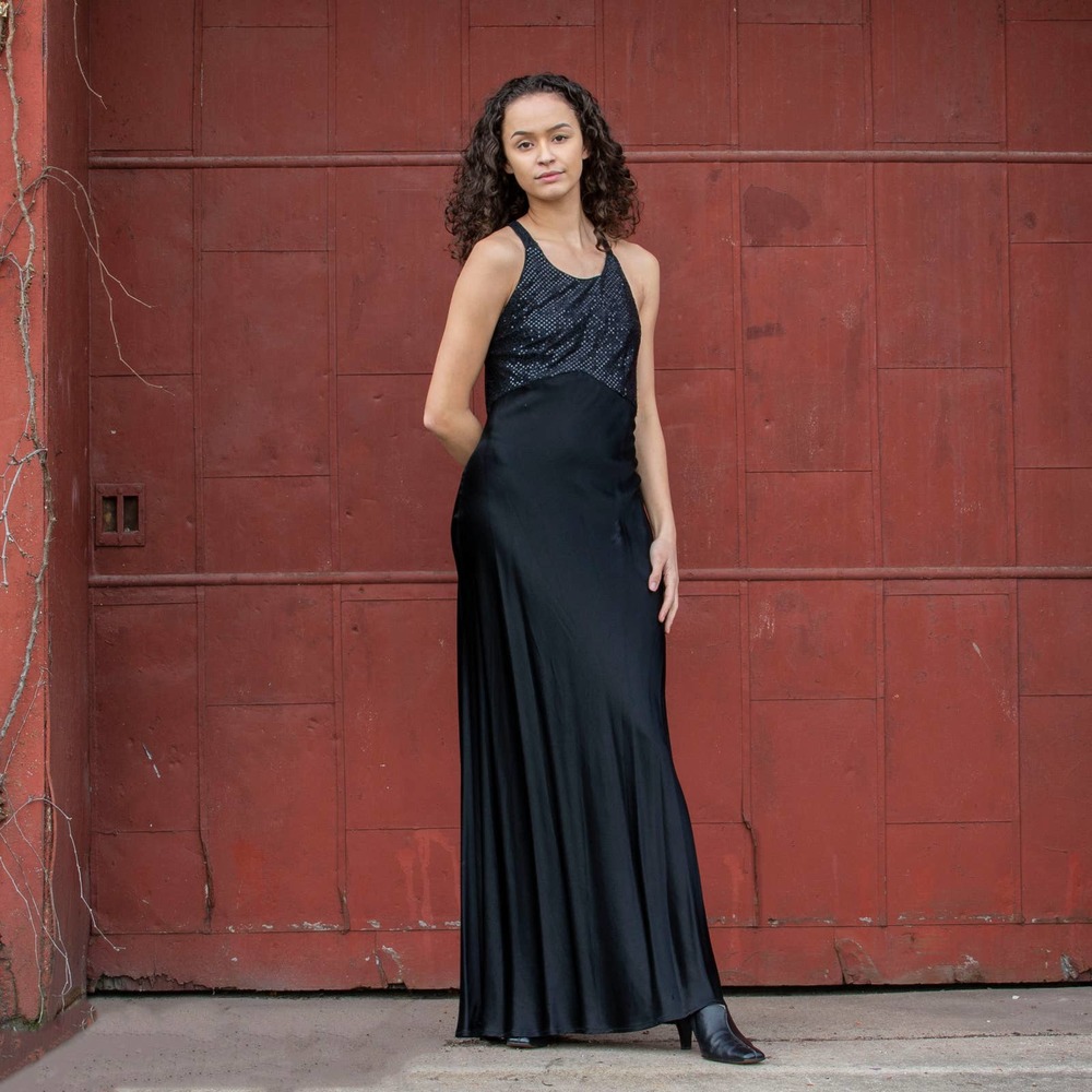 90s Sequin Top Prom Dress